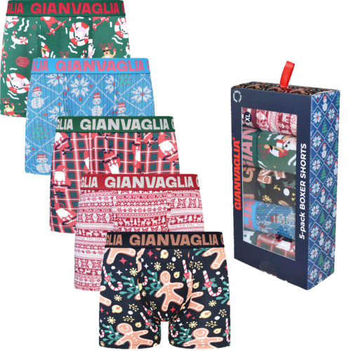 Gian Vaglia Boxers  •5-Pack Heren Katoen 5085 KERST